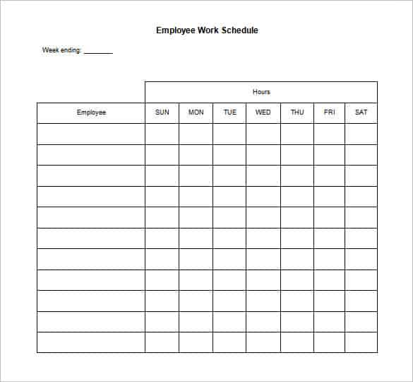 work daily weekly monthly duties schedule template