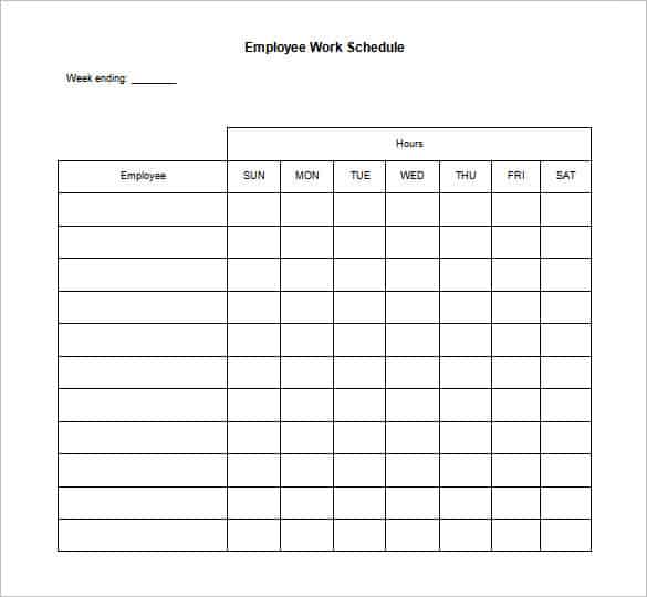 Blank-Employee-Work-Schedule-Template-Word CCCC - Schedule Templates