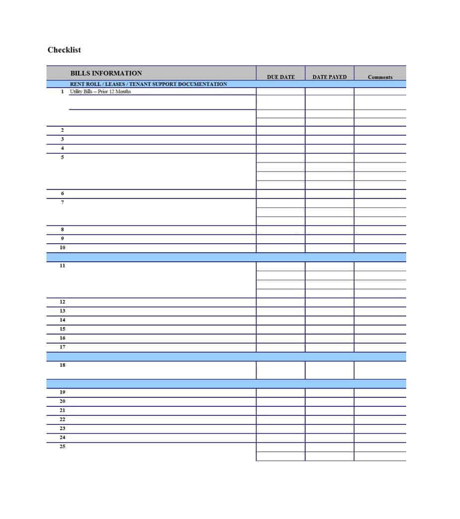 6+ Bill Payment Schedule Templates - Word Excel